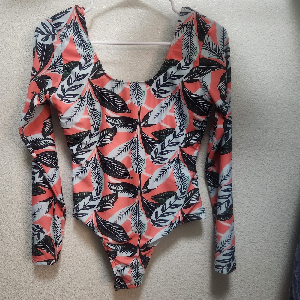 Leaf Print Kids One Piece Swimsuit